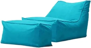 SXBCyan Outdoor Waterproof Oxford Chaise Lounge Pouf Cover No Filler Garden Beach Camp Beanbag Sofa Bed Puff Salon Ottoman (Color : Blue Green, Size : Empty Cover)