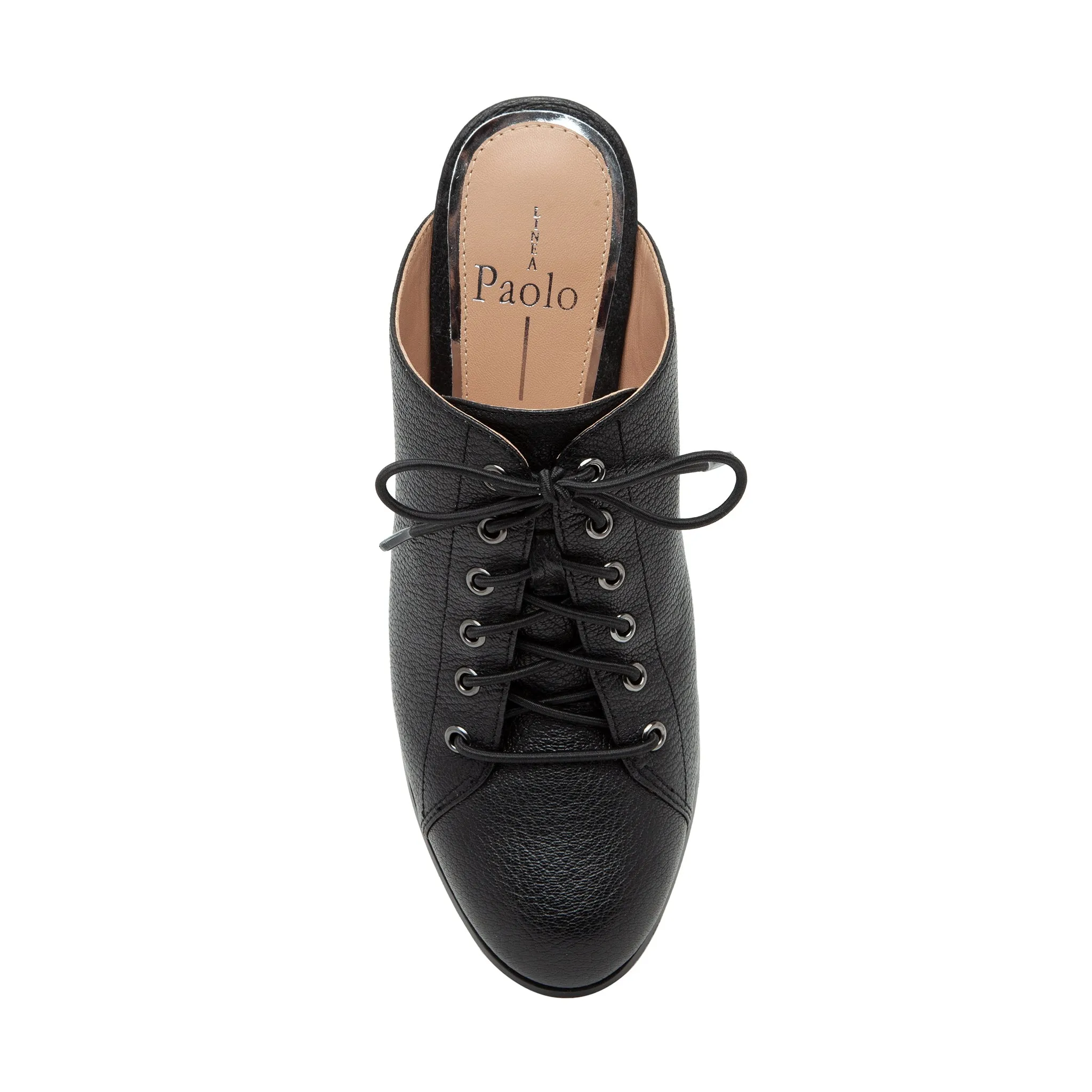 SYLVIE | Sassy Lace-Up High Block Heel Leather Mule