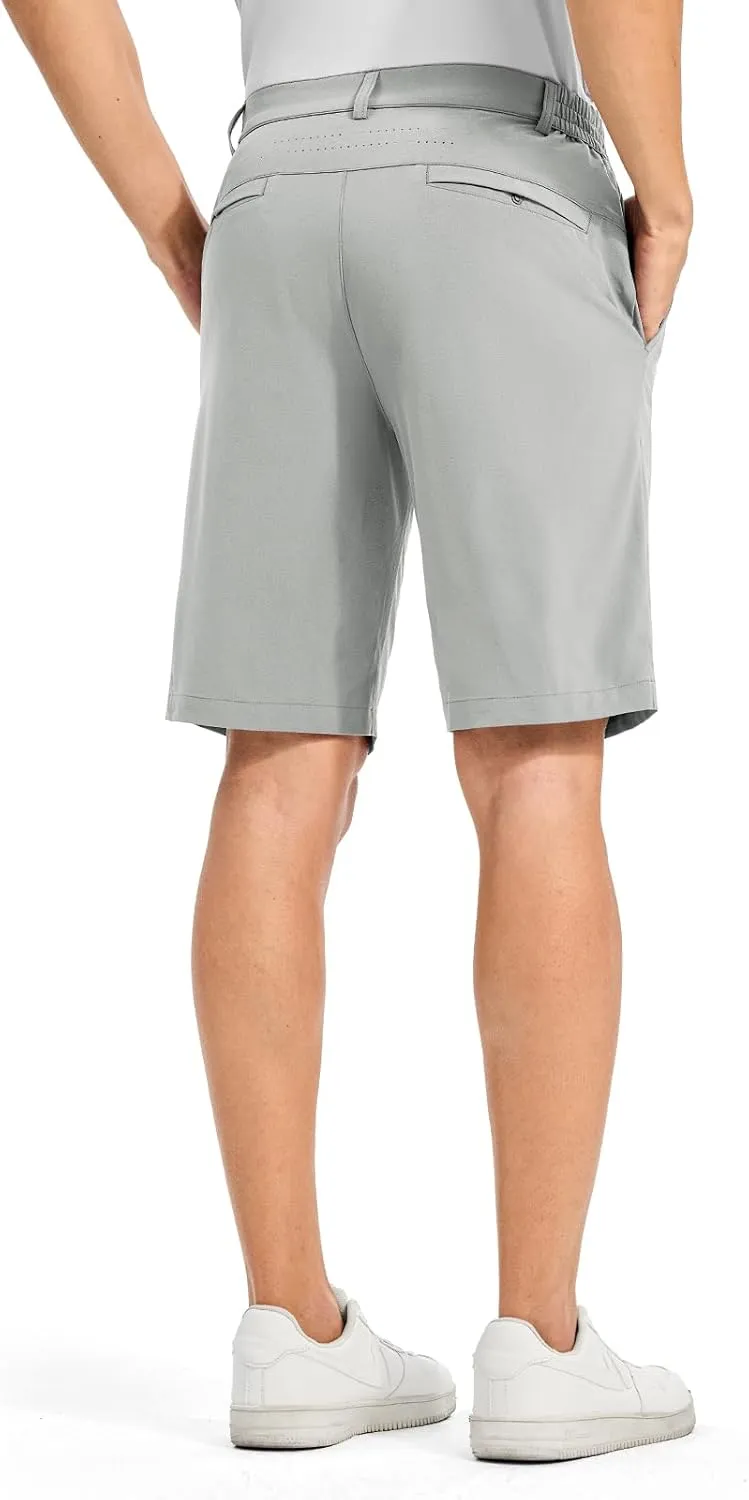 TBMPOY Men's Golf Shorts 10" Quick Dry Lightweight Stretch Dress for Flat Front Work Casual Hiking Shorts with 4 Pockets