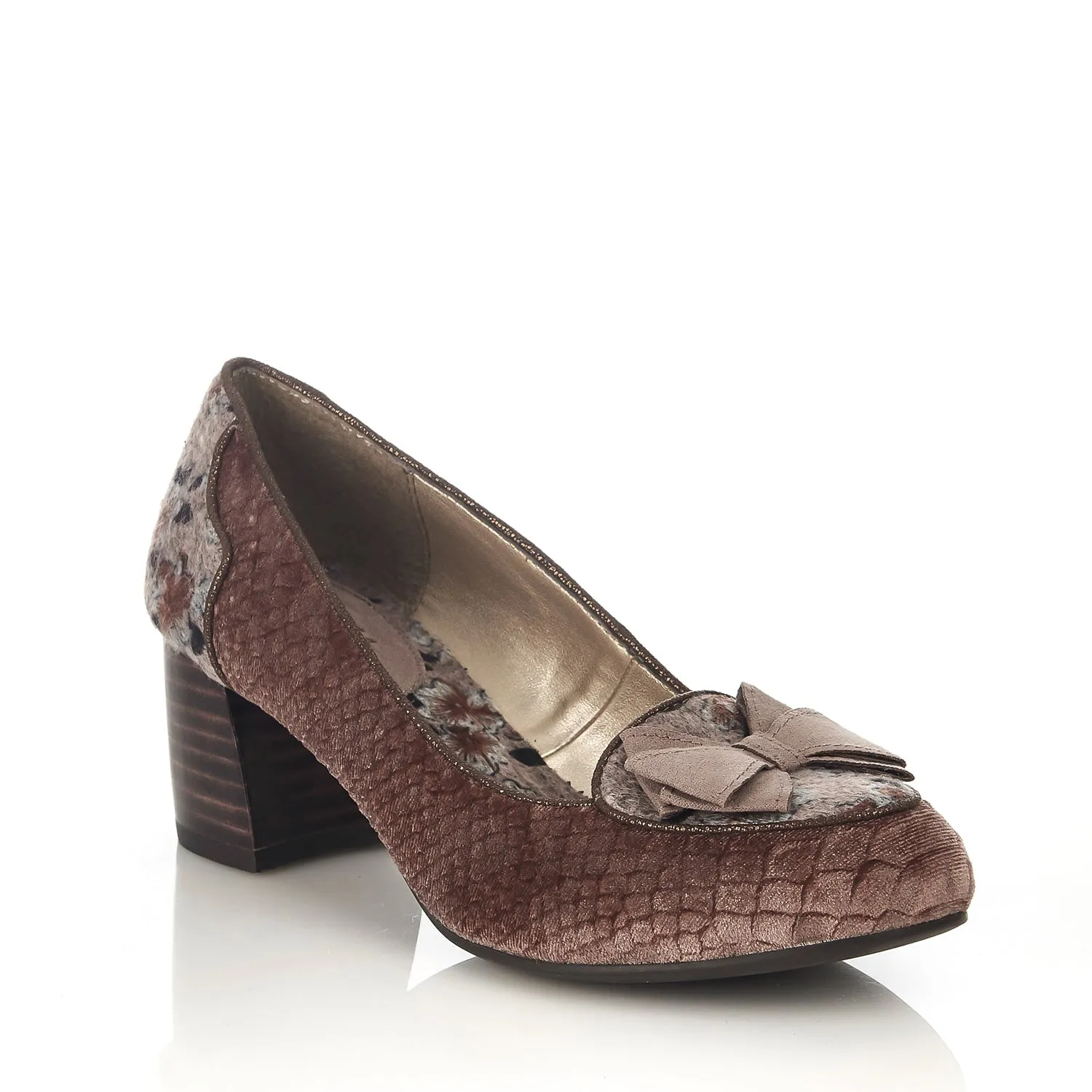 Thalia Mink Low Heel Court Shoes & Matching Kobe Bag by Ruby Shoo