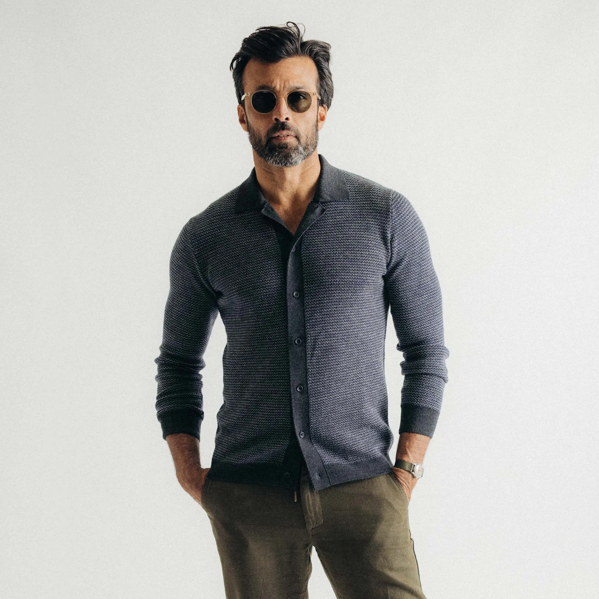 The Nichols Polo | Navy Birdseye