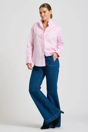 The Olivia Classic Cut Shirt Frill - Pink Oxford