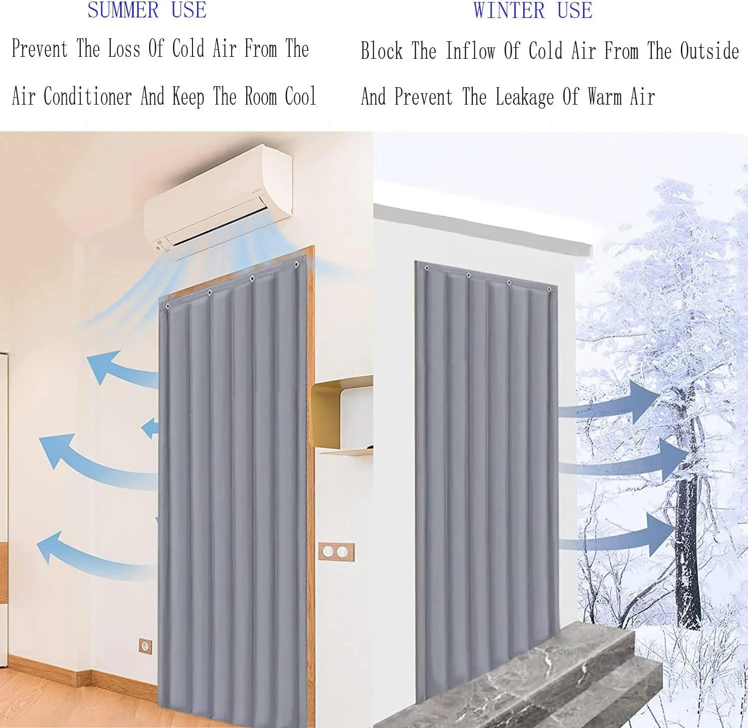 Thermal Insulated Door Curtain,Soundproof Door Cover,Door Blanket for Winter,Doorway Cover Screen Noise Reduction Waterproof Warm .for Living Room Patio, Oxford Fabric (W39.38 * H82.68in/100 * 210cm)