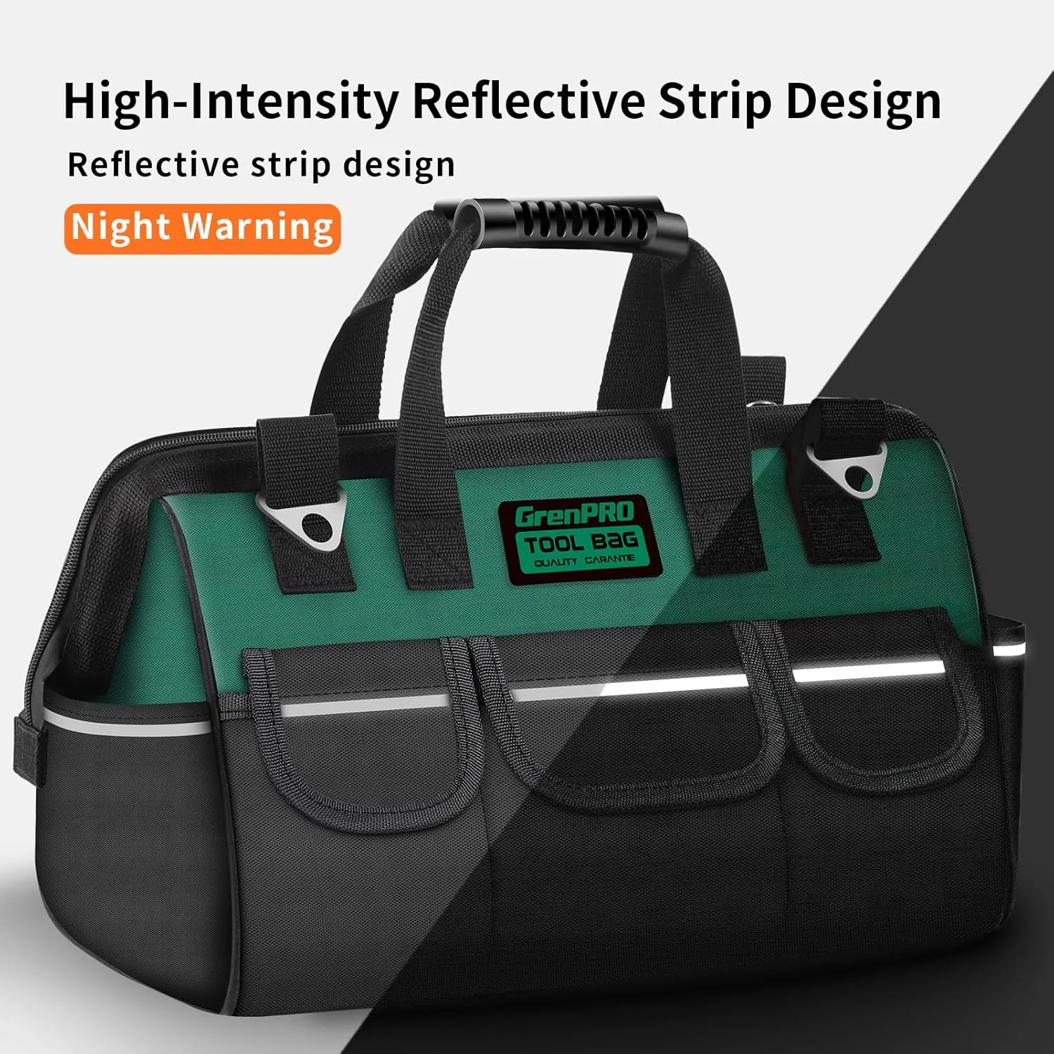 Tool Bag Organizer for Men, Wide Mouth Small Tool Bags,14 Inch Soft Handle Toolbox Organizer Storage, Large Zipper Electrician Tool Bag