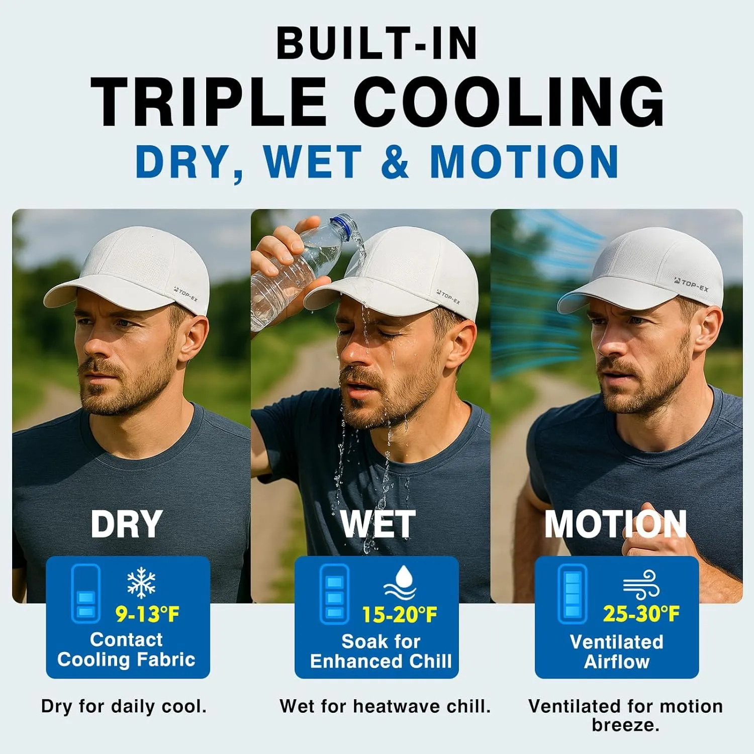 TOP-EX ChillFlex Runner Cap XL/XXL – Soft Mesh Running Hat – Cooling & Breathable 【Not a Structured Cap】