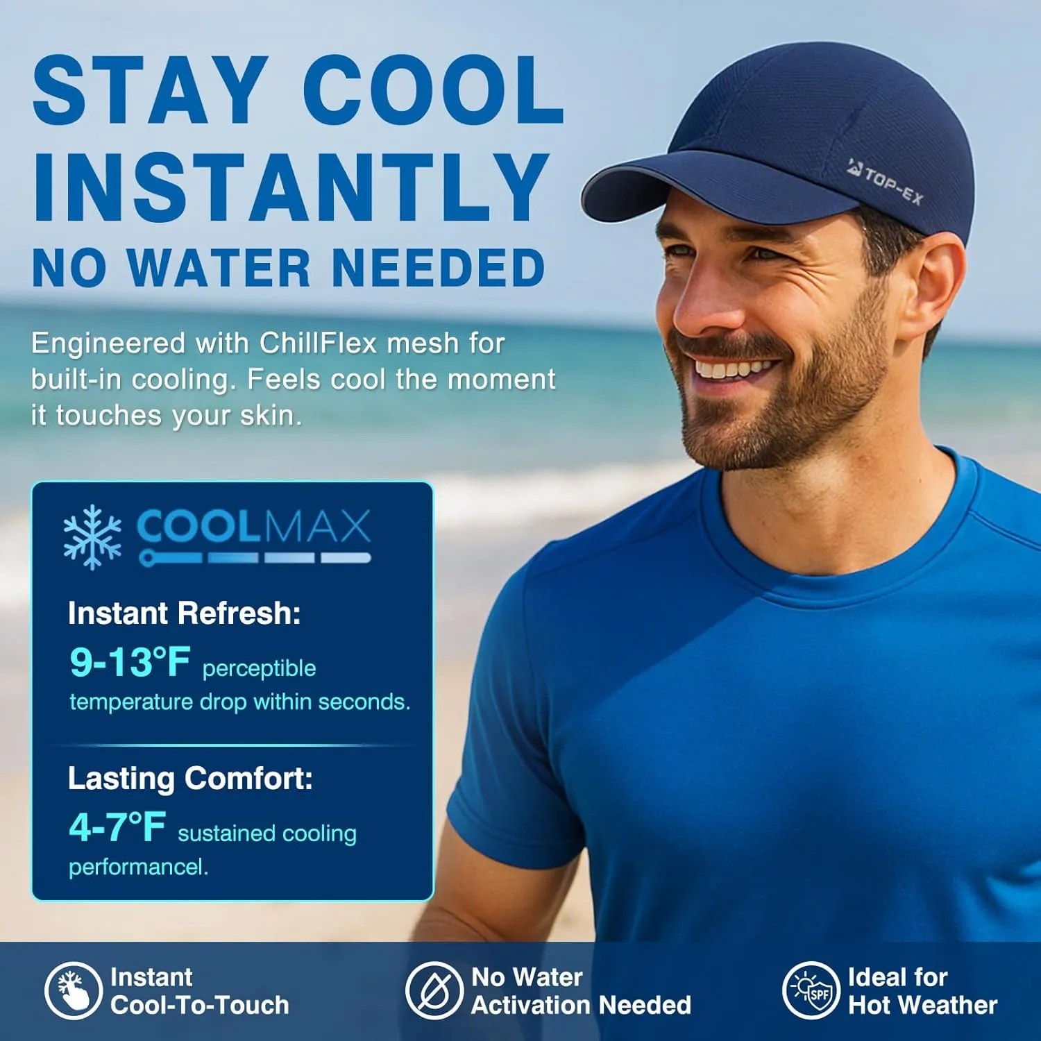 TOP-EX ChillFlex Runner Cap XL/XXL – Soft Mesh Running Hat – Cooling & Breathable 【Not a Structured Cap】