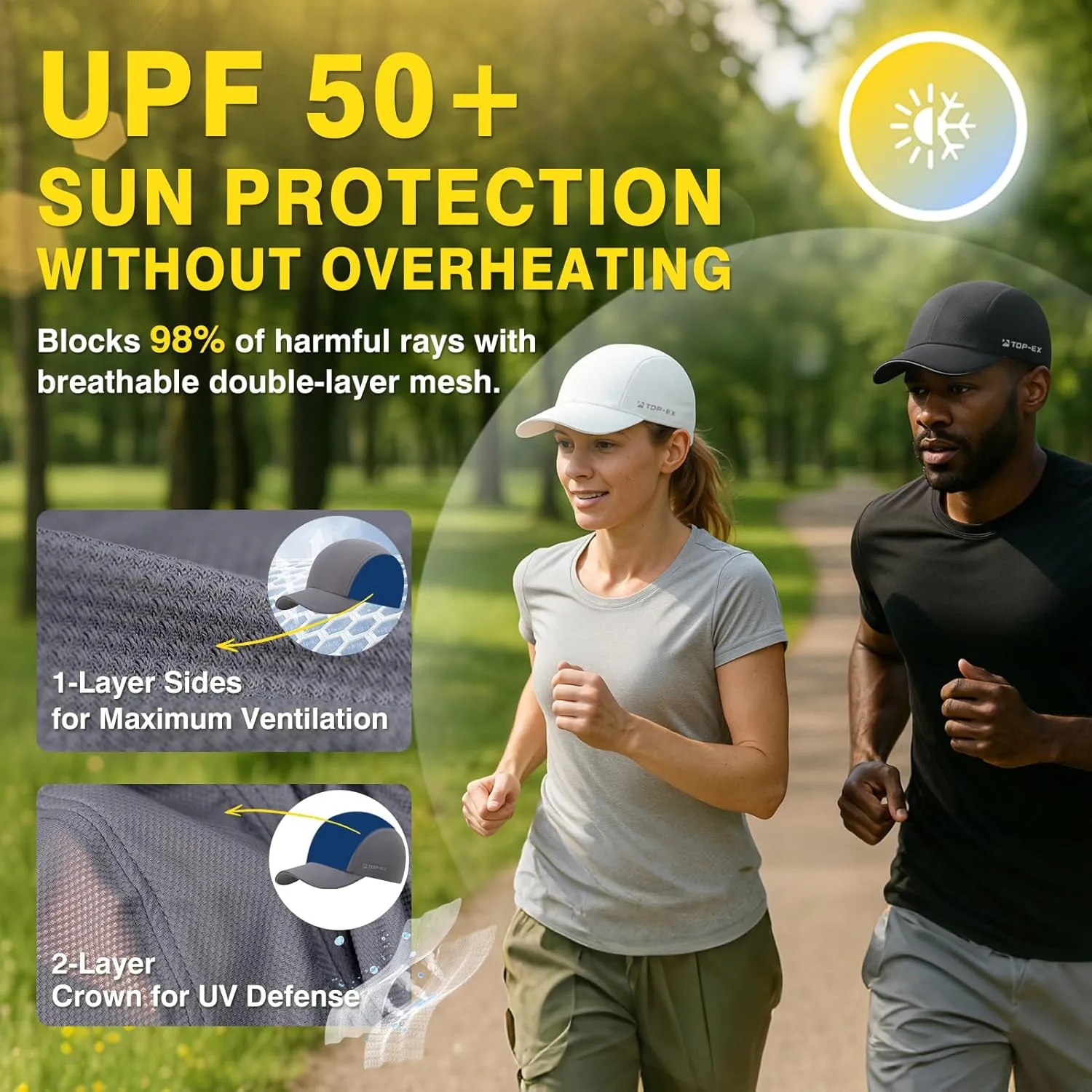 TOP-EX ChillFlex Runner Cap XL/XXL – Soft Mesh Running Hat – Cooling & Breathable 【Not a Structured Cap】