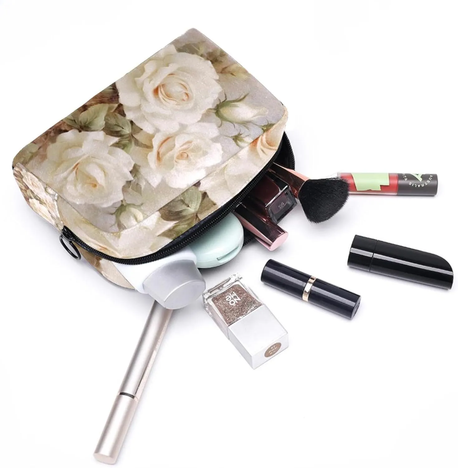 Travel Makeup Bag,Travel Toiletry Bag for Women,Vintage Flowers Blooms,Cosmetic Travel Bag