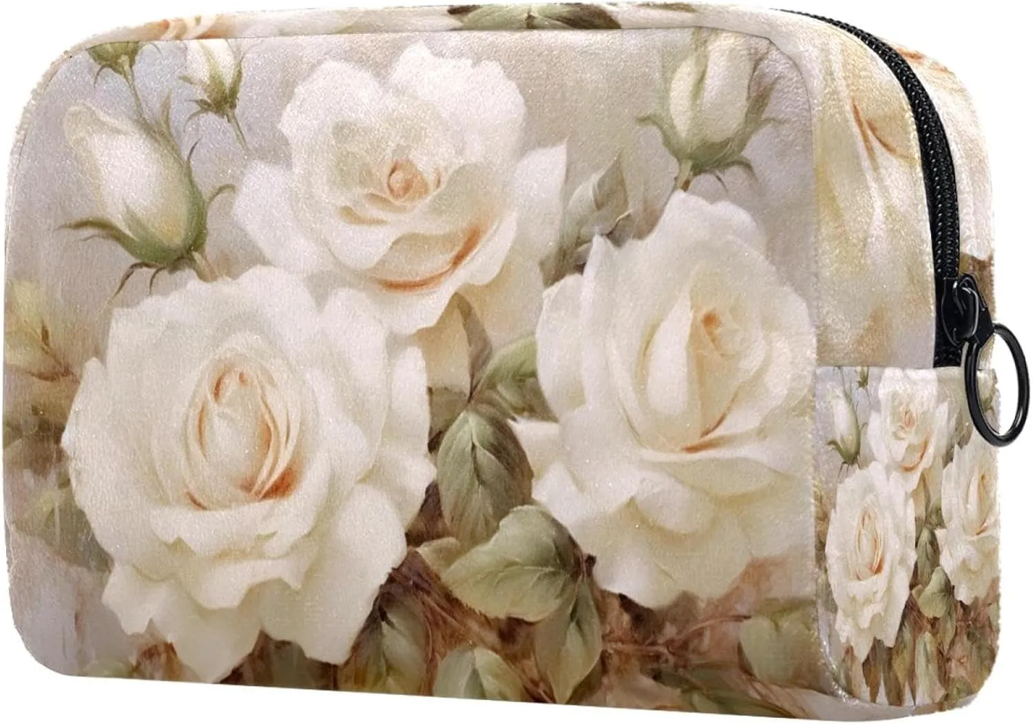 Travel Makeup Bag,Travel Toiletry Bag for Women,Vintage Flowers Blooms,Cosmetic Travel Bag