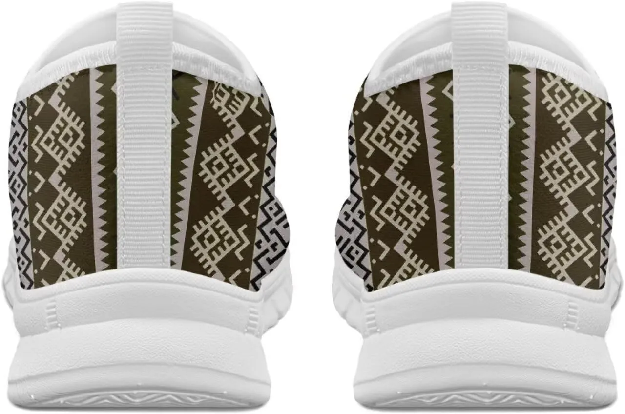 Tribal Lightweight Sneakers for Women Slip On Running Shoes Casual Walking Shoes Non Slip Tennis Shoes Comfortable Mesh Fashion Loafers US Size 5.5-11.5