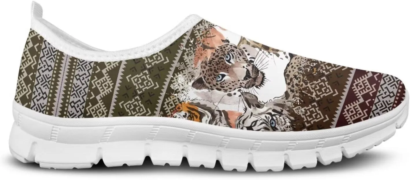 Tribal Lightweight Sneakers for Women Slip On Running Shoes Casual Walking Shoes Non Slip Tennis Shoes Comfortable Mesh Fashion Loafers US Size 5.5-11.5