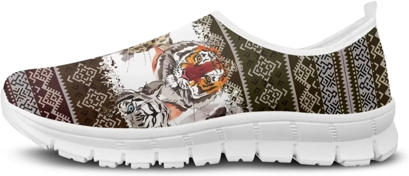 Tribal Lightweight Sneakers for Women Slip On Running Shoes Casual Walking Shoes Non Slip Tennis Shoes Comfortable Mesh Fashion Loafers US Size 5.5-11.5