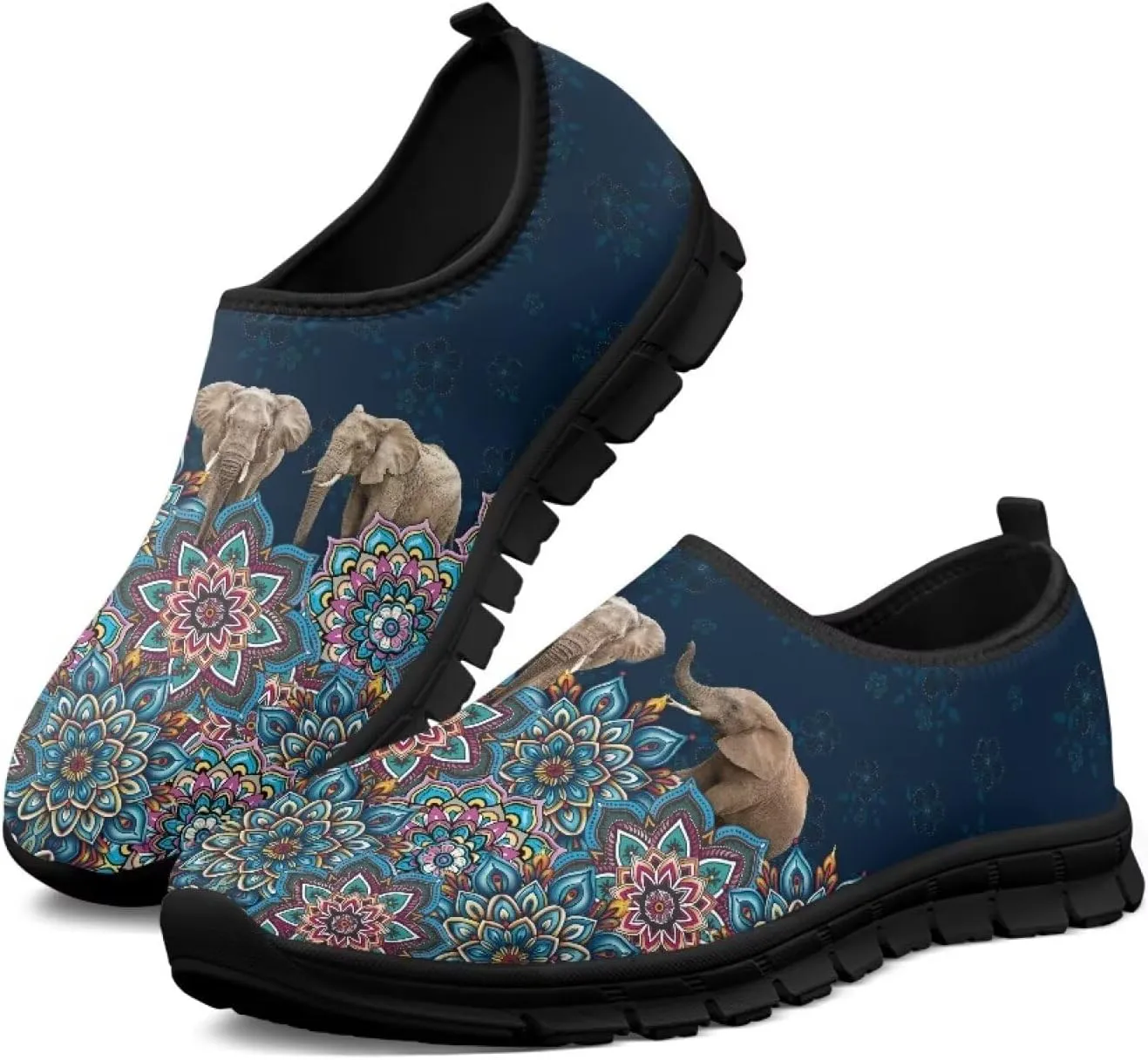 Tribal Womens Slip On Sneakers Lightweight Walking Shoes Casual Non-Slip Tennis Sneakers for Gym Work Travel US Size5.5-11.5
