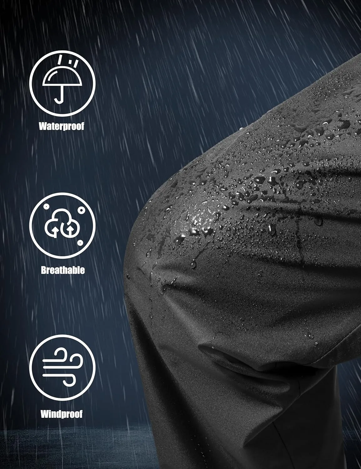 Ubon Rain Pants for Women Waterproof - Packable Hiking Pants Outdoor Rain Over Pants, Golf Rain Pants