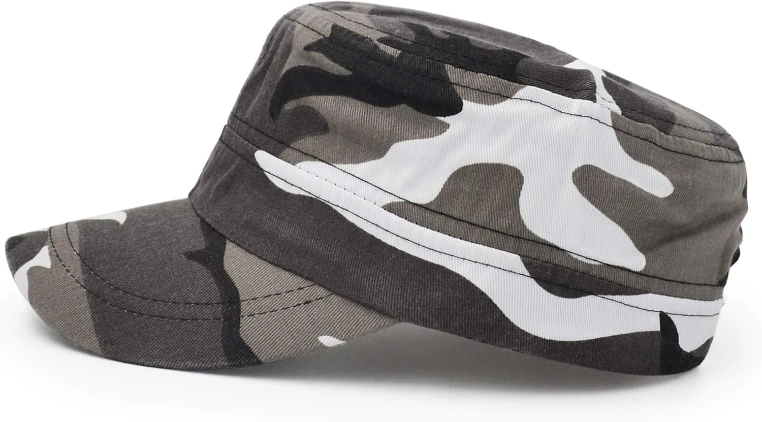 UltraKey Flat Top Baseball Cap, Men Women Cotton Baseball Twill Army Millitary Hat Cap
