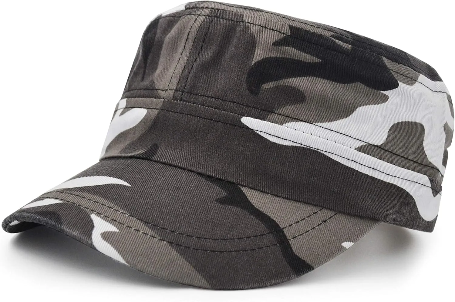 UltraKey Flat Top Baseball Cap, Men Women Cotton Baseball Twill Army Millitary Hat Cap