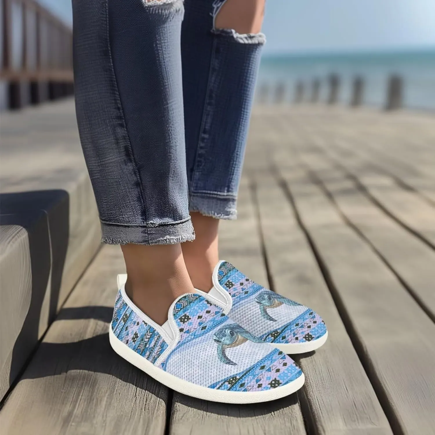 UNICEU Women Casual Slip On Sneaker Mesh Light Weight Sneaker Womens Road Running Shoes Breathable Jogging Footwear