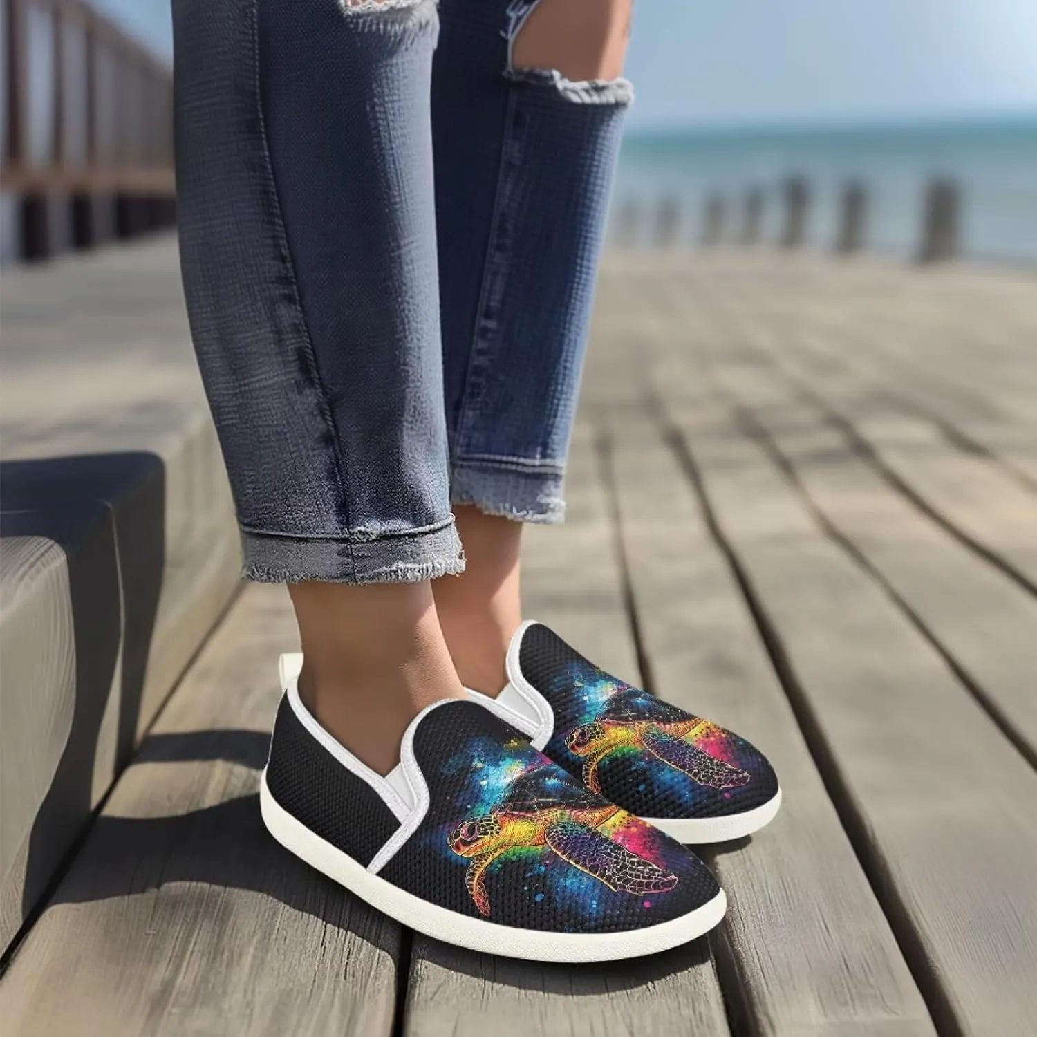 UNICEU Women Casual Slip On Sneaker Mesh Light Weight Sneaker Womens Road Running Shoes Breathable Jogging Footwear