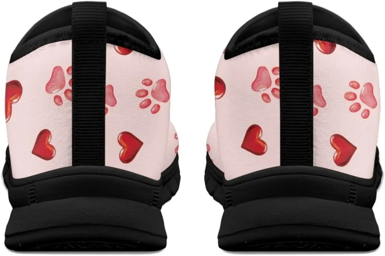 Valentine's Day Slip On Sneakers for Women Casual Low Top Flat Shoes Mesh Breathable Work Tennis Footwear