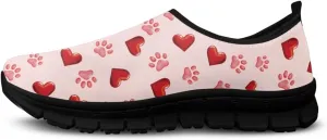 Valentine's Day Slip On Sneakers for Women Casual Low Top Flat Shoes Mesh Breathable Work Tennis Footwear