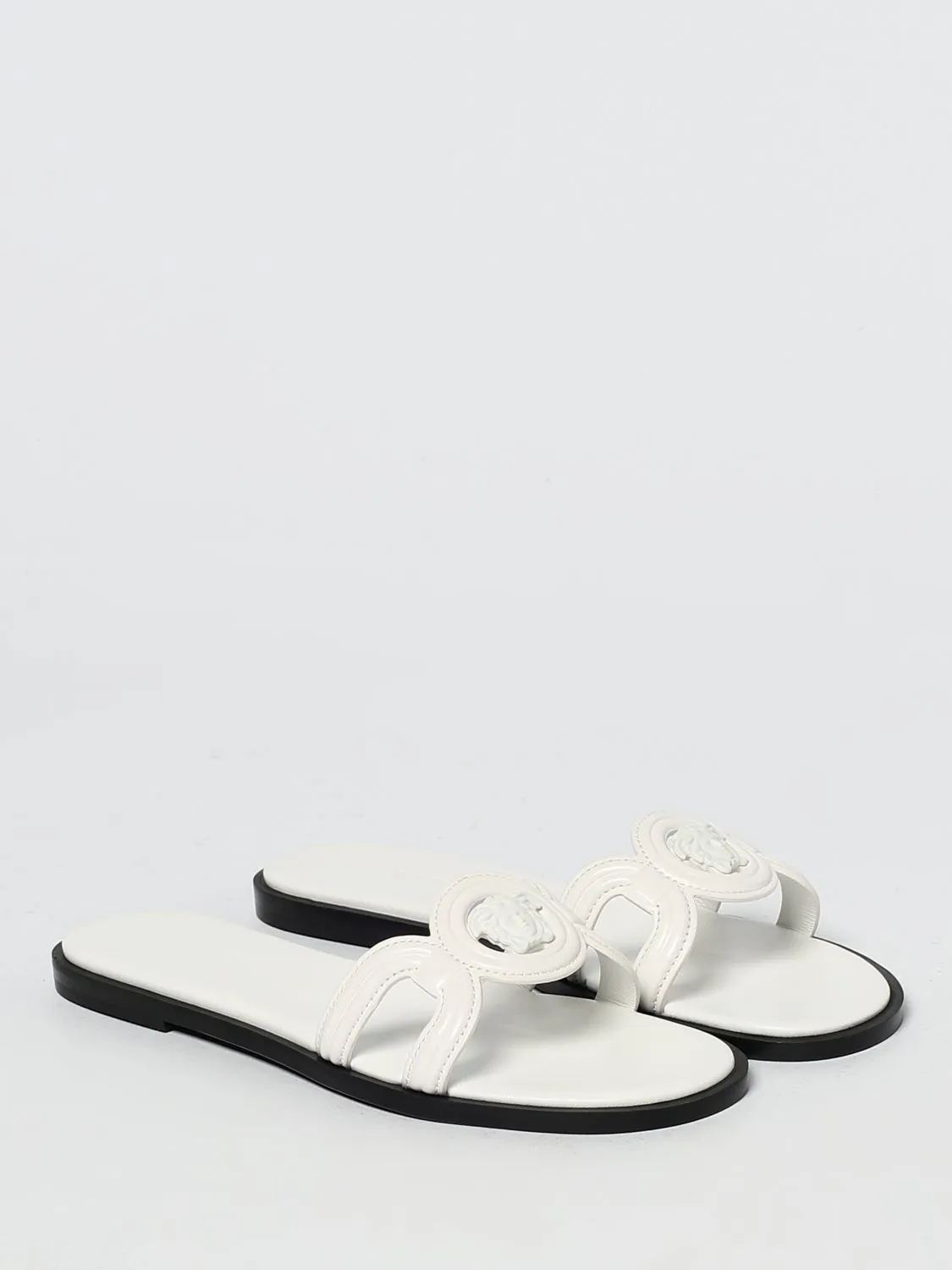 Versace Flat Sandals Woman Leather
