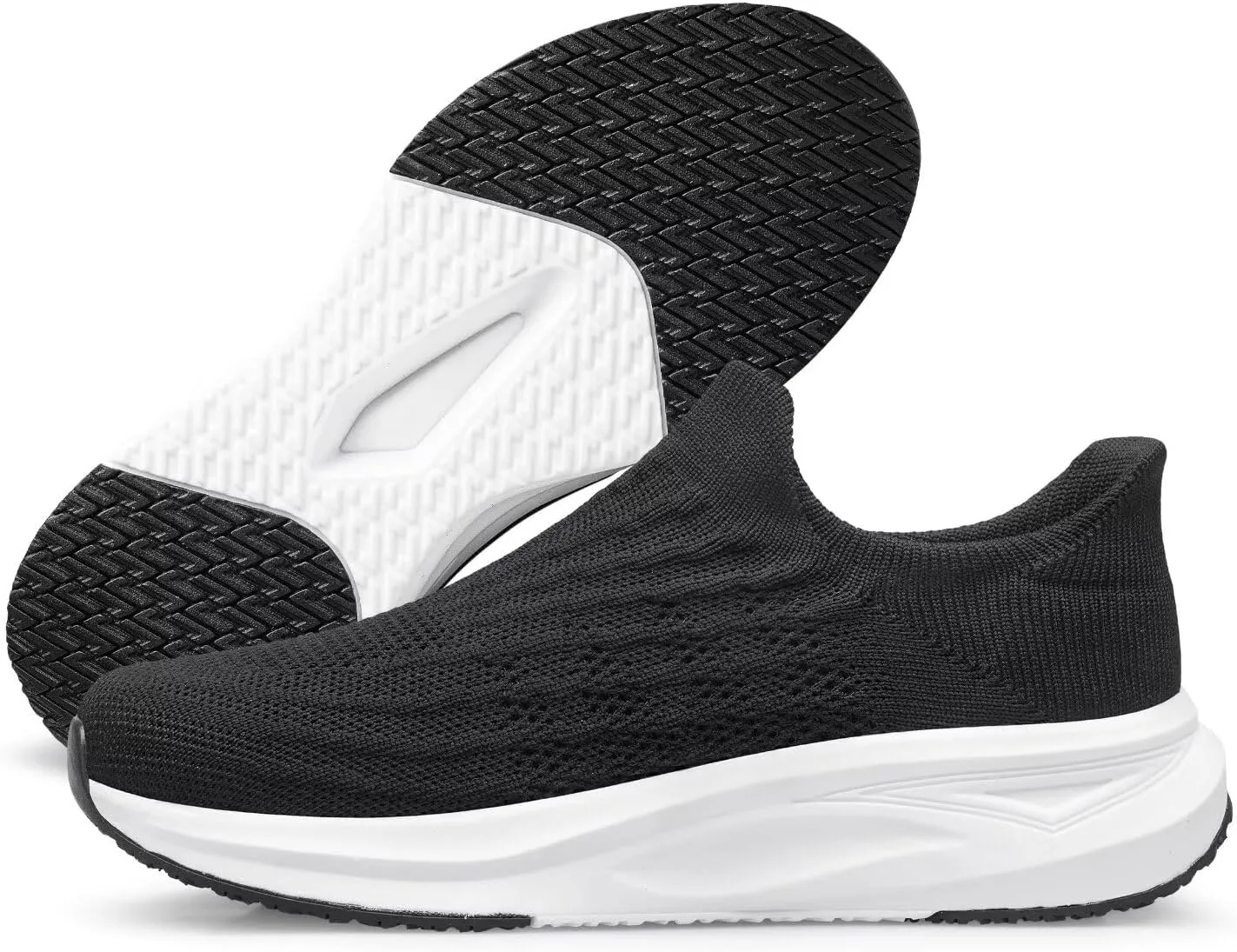 vibdiv Slip-in Walking Shoes Men Barefoot Sock Sneakers Flat Lightweight Casual Comfortable Breathable Laceless