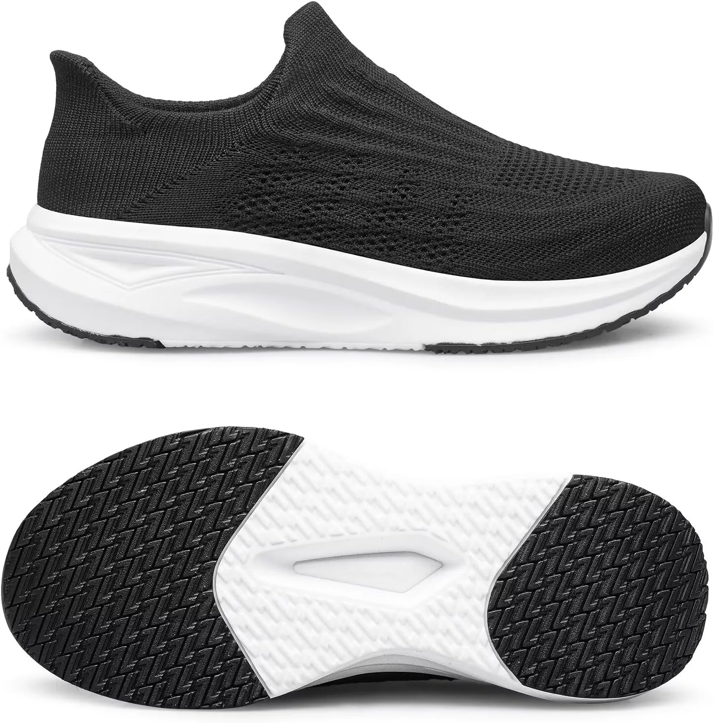 vibdiv Slip-in Walking Shoes Men Barefoot Sock Sneakers Flat Lightweight Casual Comfortable Breathable Laceless