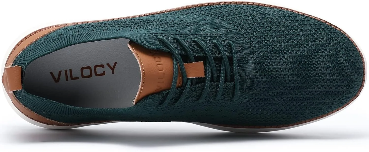 VILOCY Men's Casual Dress Sneakers Oxfords Business Mesh Breathable Walking Shoes Tennis Comfortable