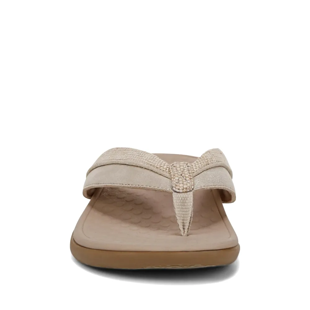Vionic Women's Shore Toe Post Flip Sandal in Natural Gold