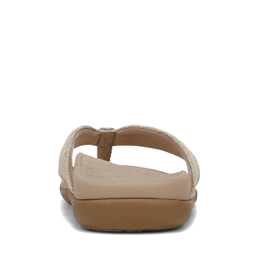 Vionic Women's Shore Toe Post Flip Sandal in Natural Gold