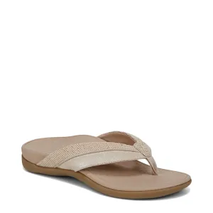 Vionic Women's Shore Toe Post Flip Sandal in Natural Gold