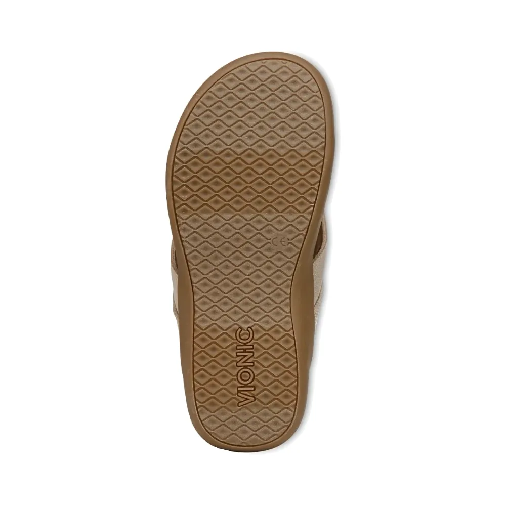 Vionic Women's Shore Toe Post Flip Sandal in Natural Gold