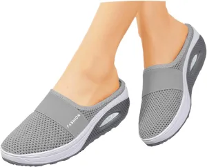 Walking Sneakers for Women Arch Support Wide Sport Sandals Women 2025 Slip On Mules Breathable Mesh Casual Shoes