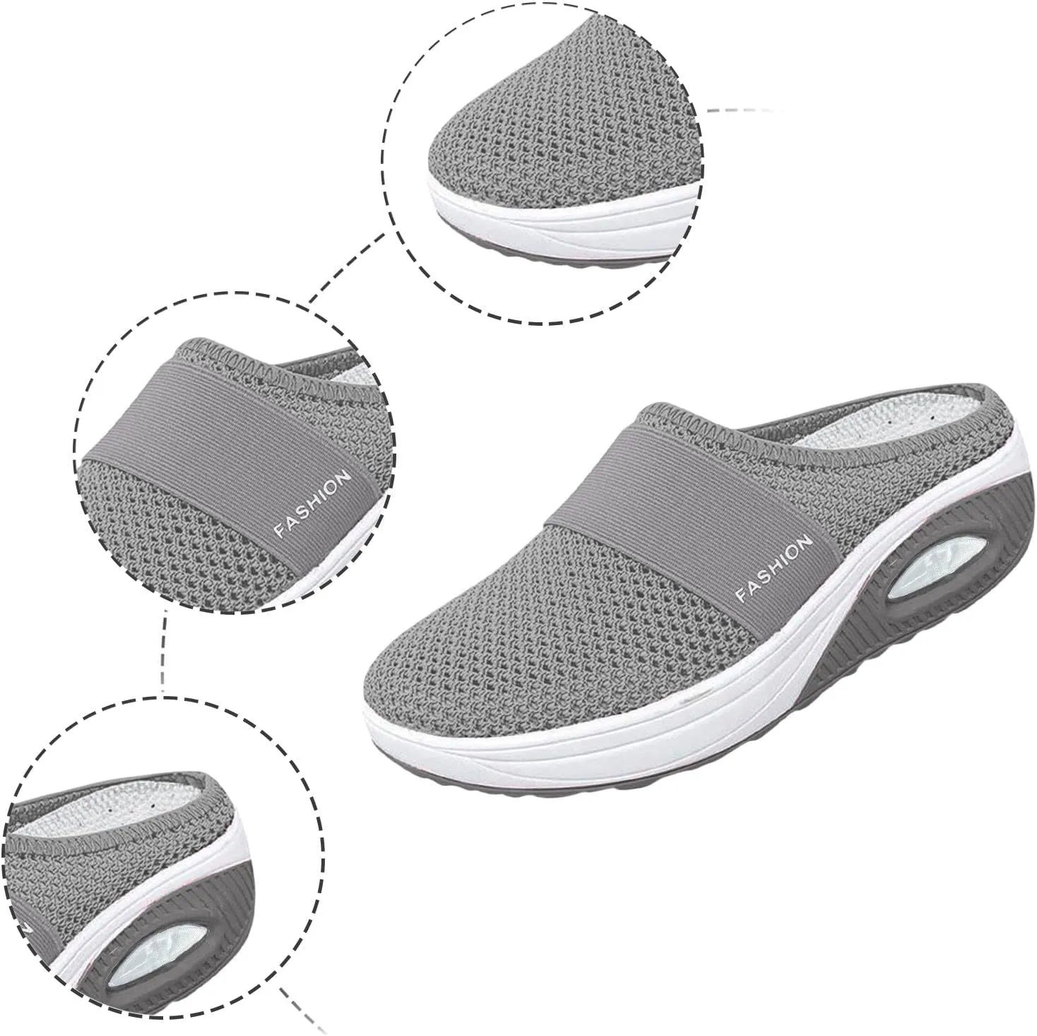 Walking Sneakers for Women Arch Support Wide Sport Sandals Women 2025 Slip On Mules Breathable Mesh Casual Shoes