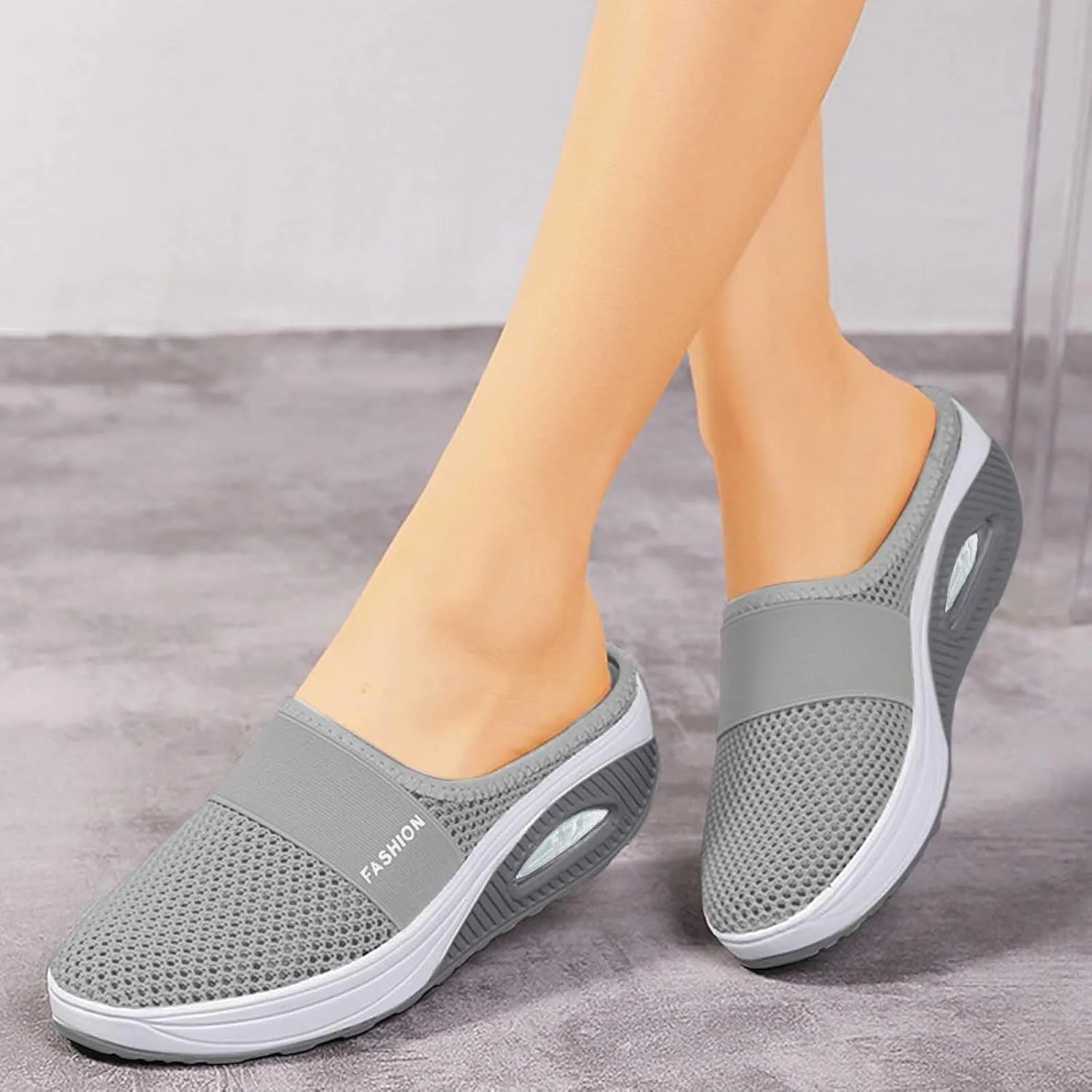 Walking Sneakers for Women Arch Support Wide Sport Sandals Women 2025 Slip On Mules Breathable Mesh Casual Shoes