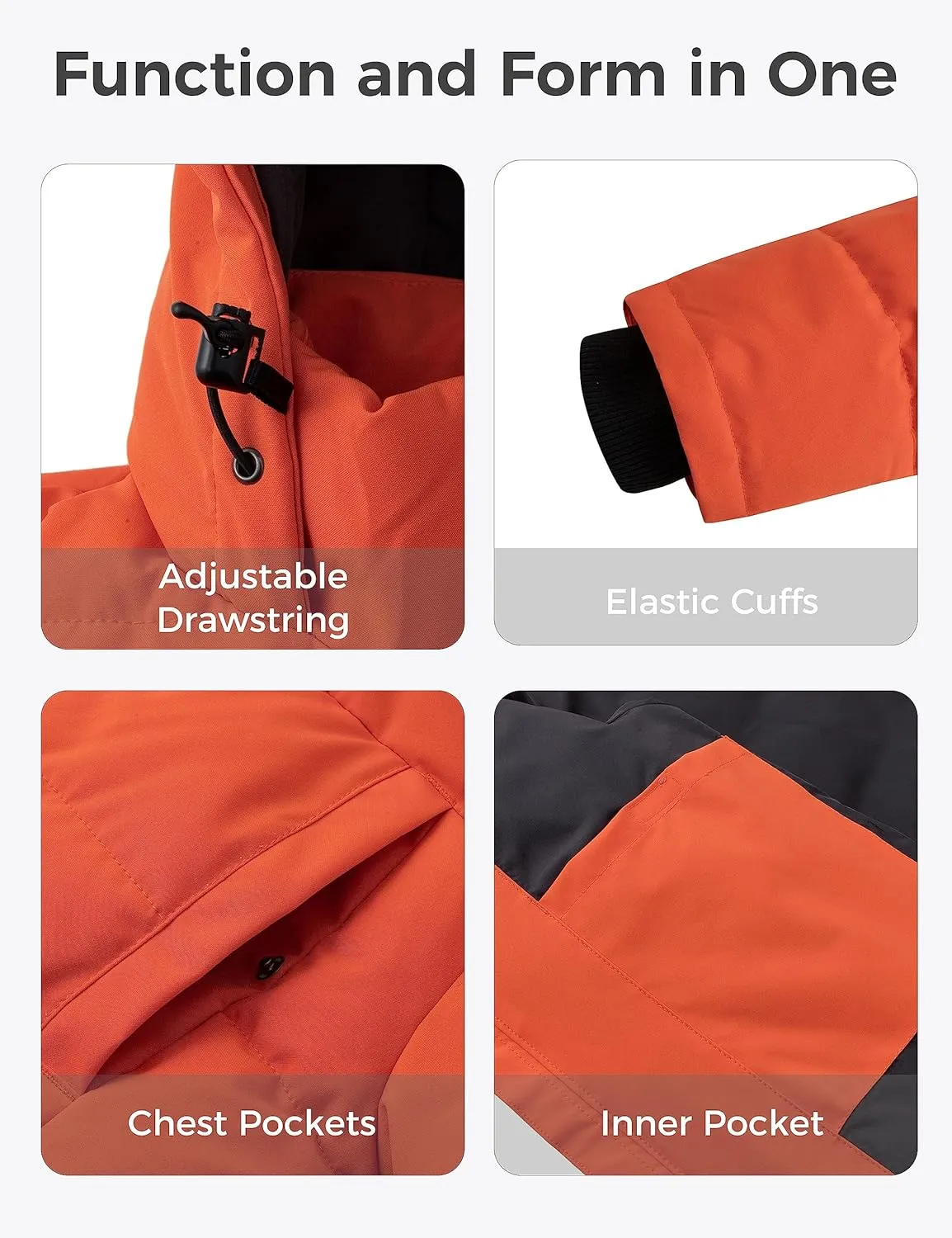wantdo Men's Thicken Puffer Jacket Padded Waterproof Warm Winter Coat with Hood