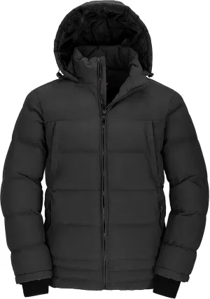 wantdo Men's Thicken Puffer Jacket Padded Waterproof Warm Winter Coat with Hood