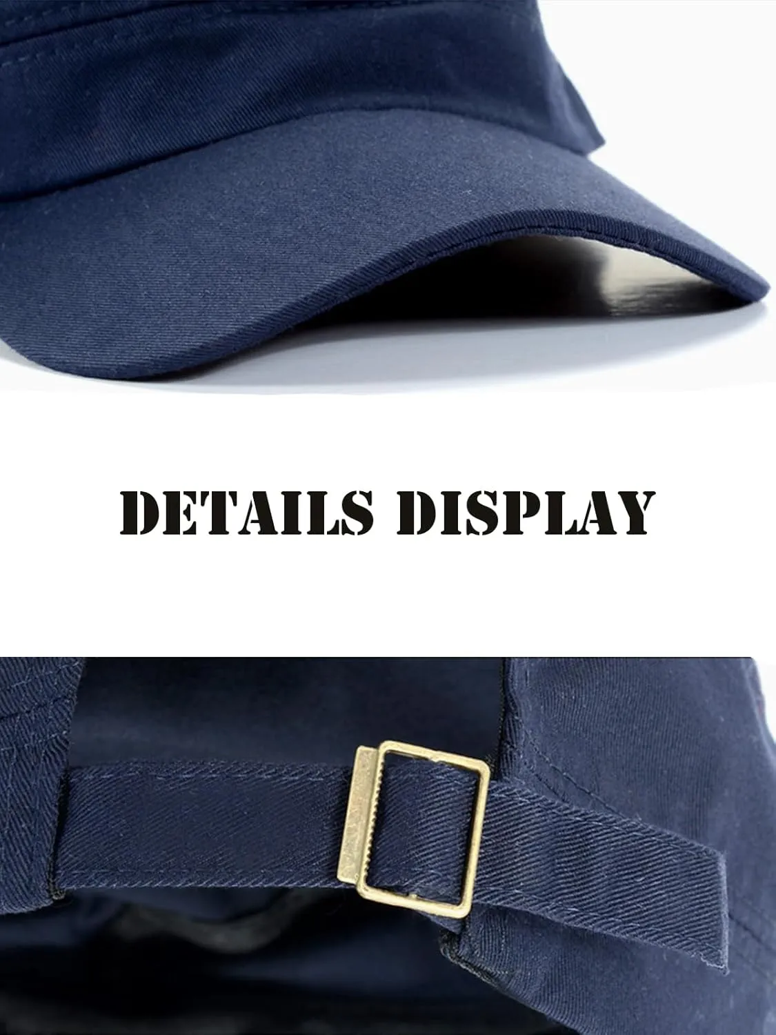 Washed Cotton Basic Cadet Army Cap Everyday Military Style Hat Vintage Flat Top Cap
