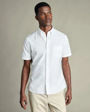 Washed Oxford Short Sleeve Shirt White