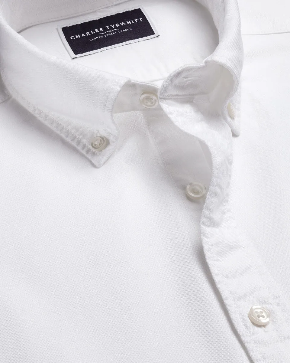 Washed Oxford Short Sleeve Shirt White