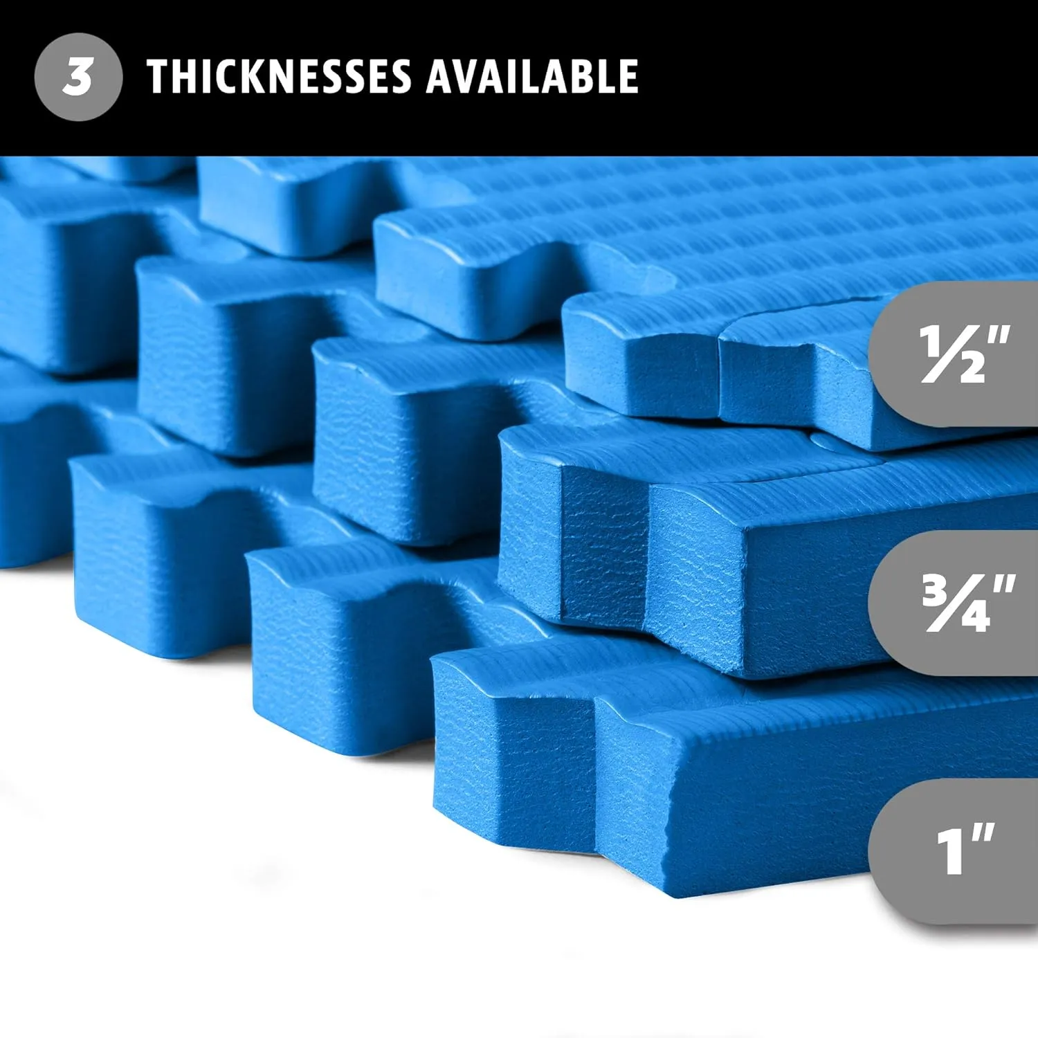 We Sell Mats 3/4 Inch Thick Martial Arts EVA Foam Exercise Mat, Tatami Pattern, Interlocking Floor Tiles for Home Gym, MMA, Anti-Fatigue Mats, 24 in x 24 in