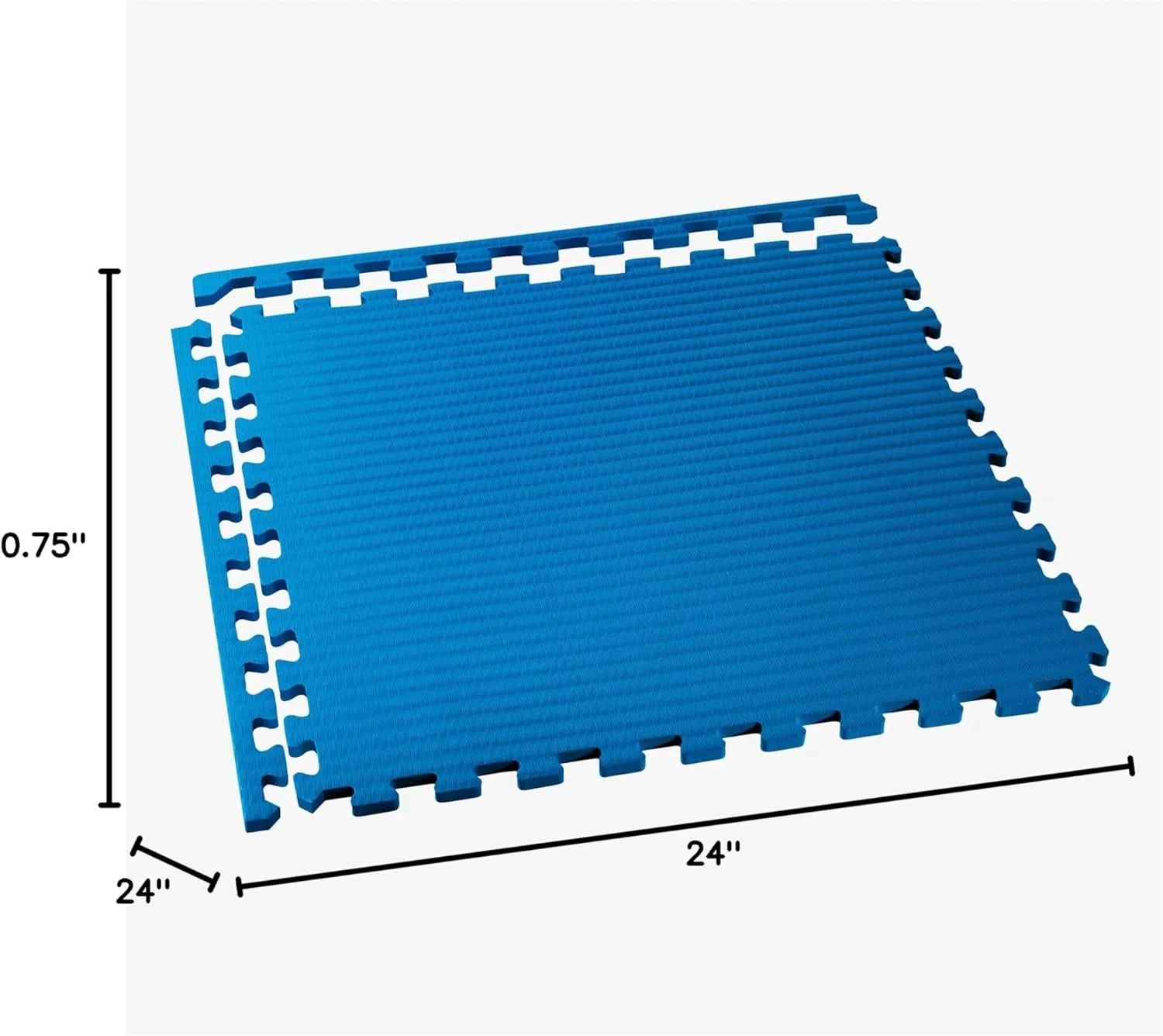 We Sell Mats 3/4 Inch Thick Martial Arts EVA Foam Exercise Mat, Tatami Pattern, Interlocking Floor Tiles for Home Gym, MMA, Anti-Fatigue Mats, 24 in x 24 in