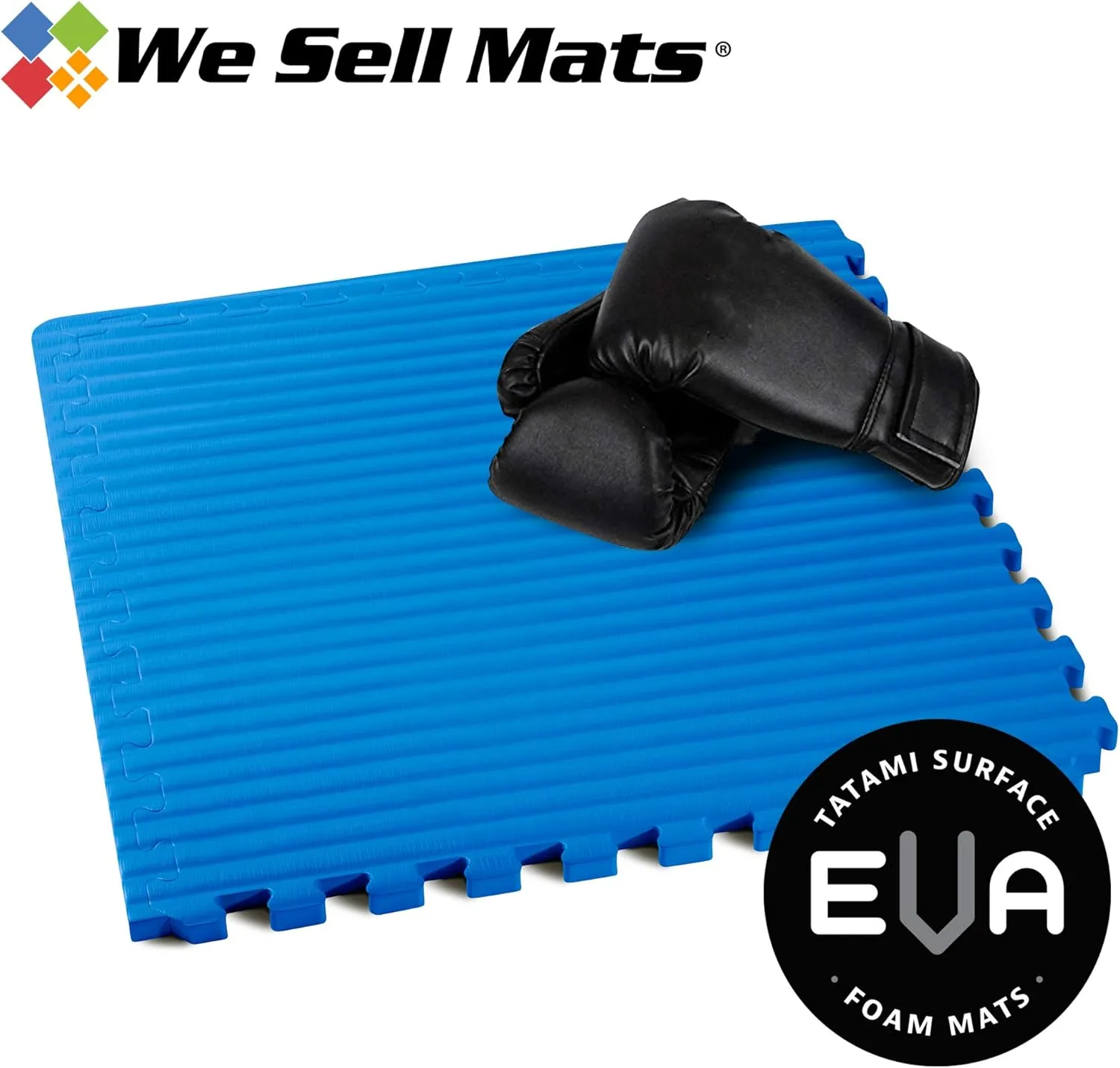 We Sell Mats 3/4 Inch Thick Martial Arts EVA Foam Exercise Mat, Tatami Pattern, Interlocking Floor Tiles for Home Gym, MMA, Anti-Fatigue Mats, 24 in x 24 in
