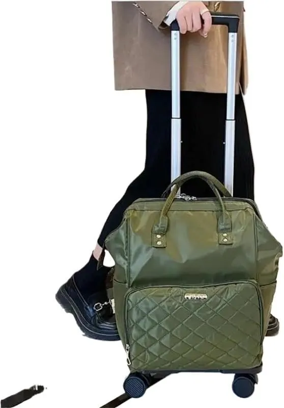 Wheeled backpack for Women Travel trolley bags Travel Bag with wheels Oxford large capacity Travel Rolling Luggage Backpack Bags(22 inch blue)