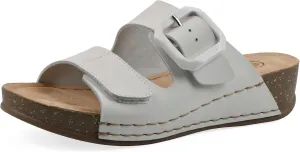 WHITE MOUNTAIN Women's Fearful Double-Strap Mini-Wedge Sandal