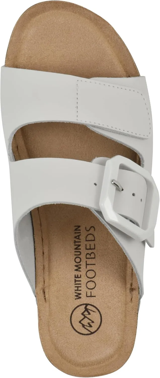 WHITE MOUNTAIN Women's Fearful Double-Strap Mini-Wedge Sandal