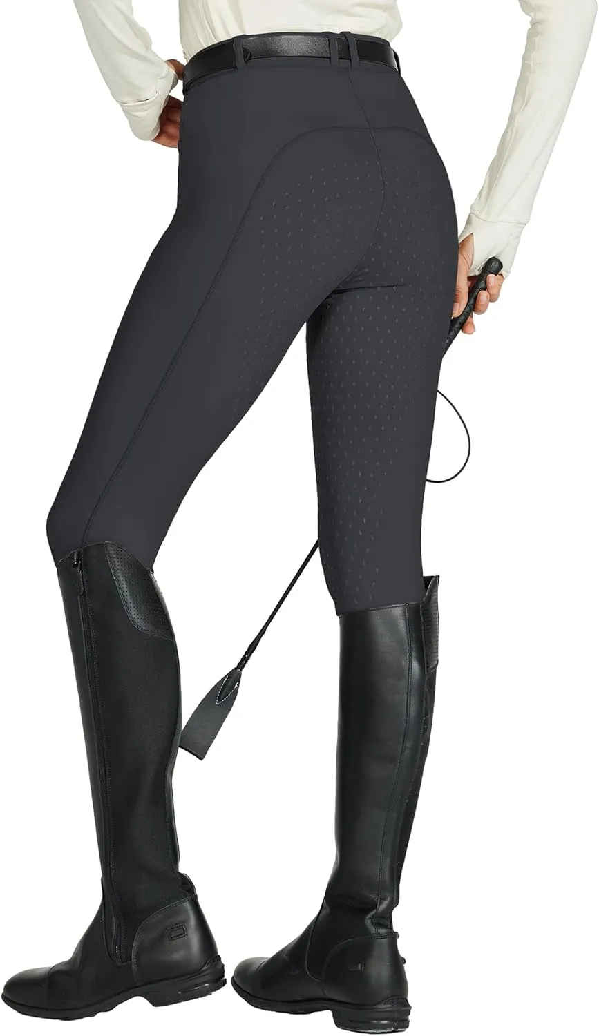 Willit Women's Horse Riding Pants Full Seat Silicone Equestrian Breeches Horseback Schooling Tights Zipper Pockets