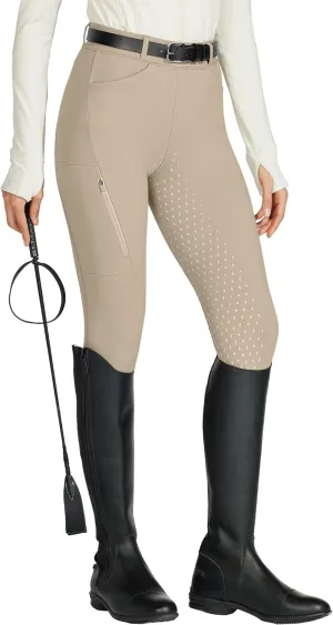 Willit Women's Horse Riding Pants Full Seat Silicone Equestrian Breeches Horseback Schooling Tights Zipper Pockets