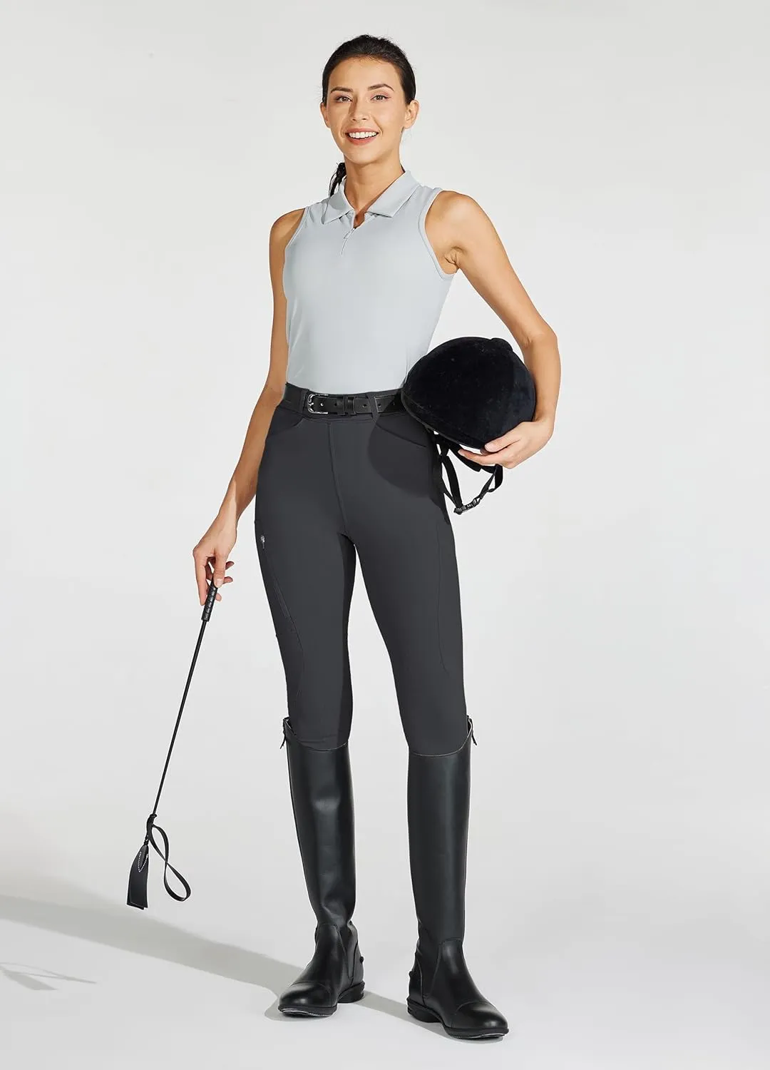 Willit Women's Horse Riding Pants Full Seat Silicone Equestrian Breeches Horseback Schooling Tights Zipper Pockets