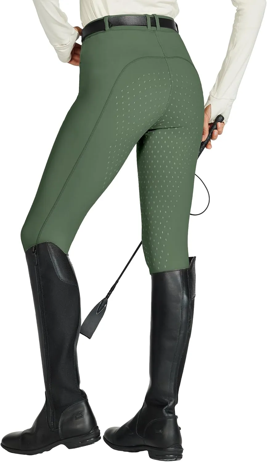 Willit Women's Horse Riding Pants Full Seat Silicone Equestrian Breeches Horseback Schooling Tights Zipper Pockets